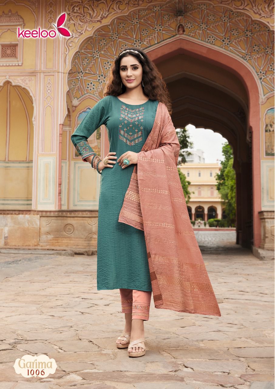 Keeloo Garima Festive Wear Wholesale Kurti With Bottom Dupatta Collection 